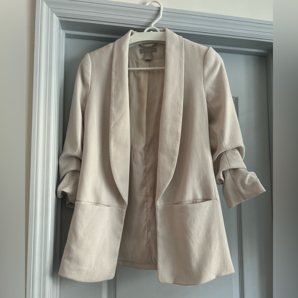 H&M Summer Cream Blazer Relaxed Fit 2/3 sleeves